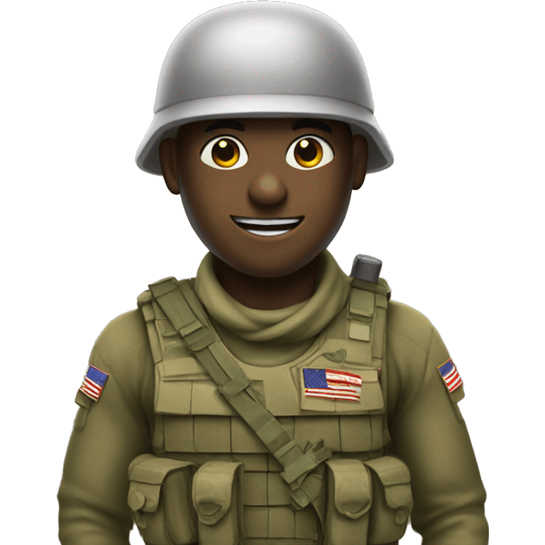 Emoji soldier gives greetings emoji