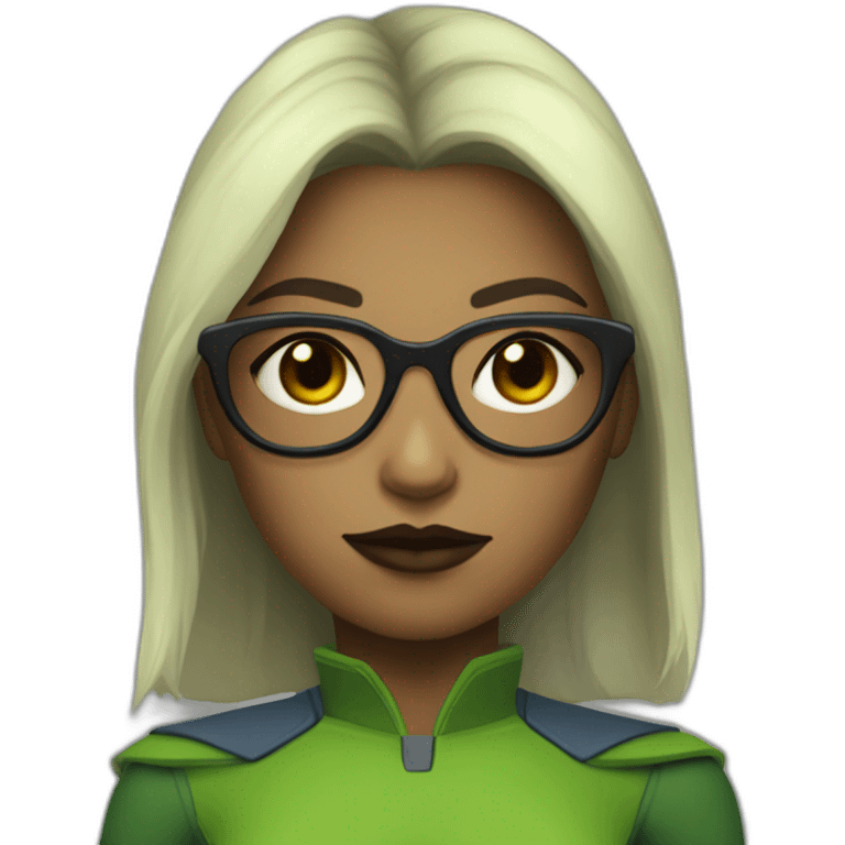 Martian Manhunter girl with glasses emoji