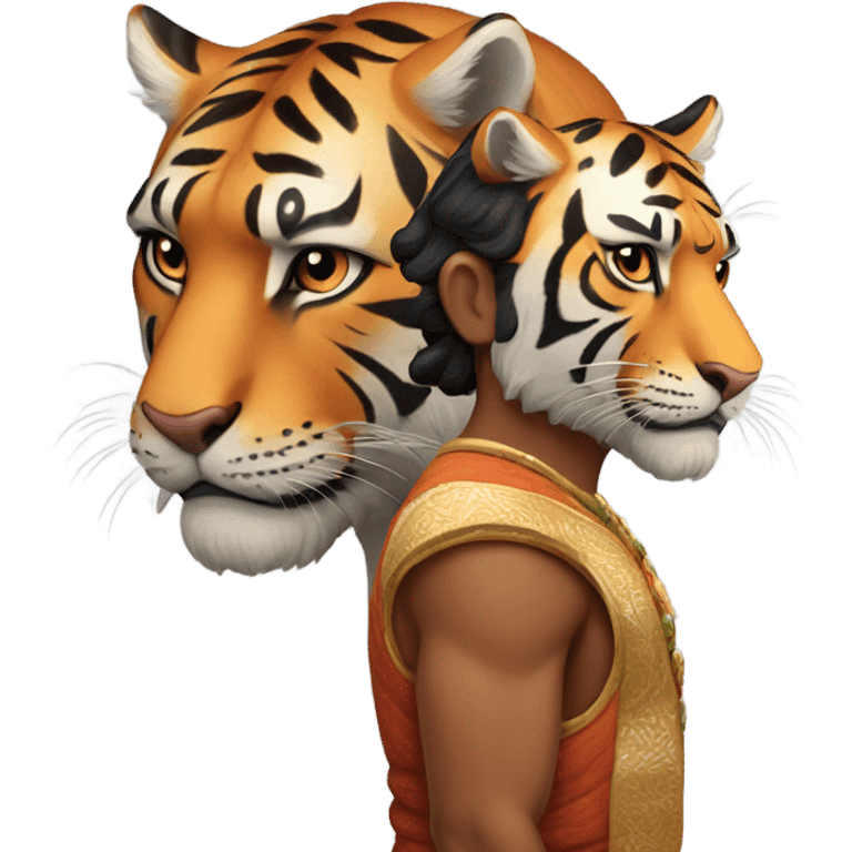 Indian man with tiger emoji