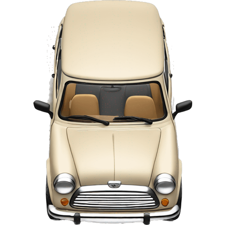 car (brand: mini, colour: beige) emoji