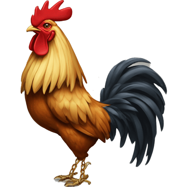 Rooster with a gold chain emoji