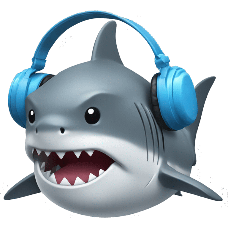 Shark with earmuffs emoji