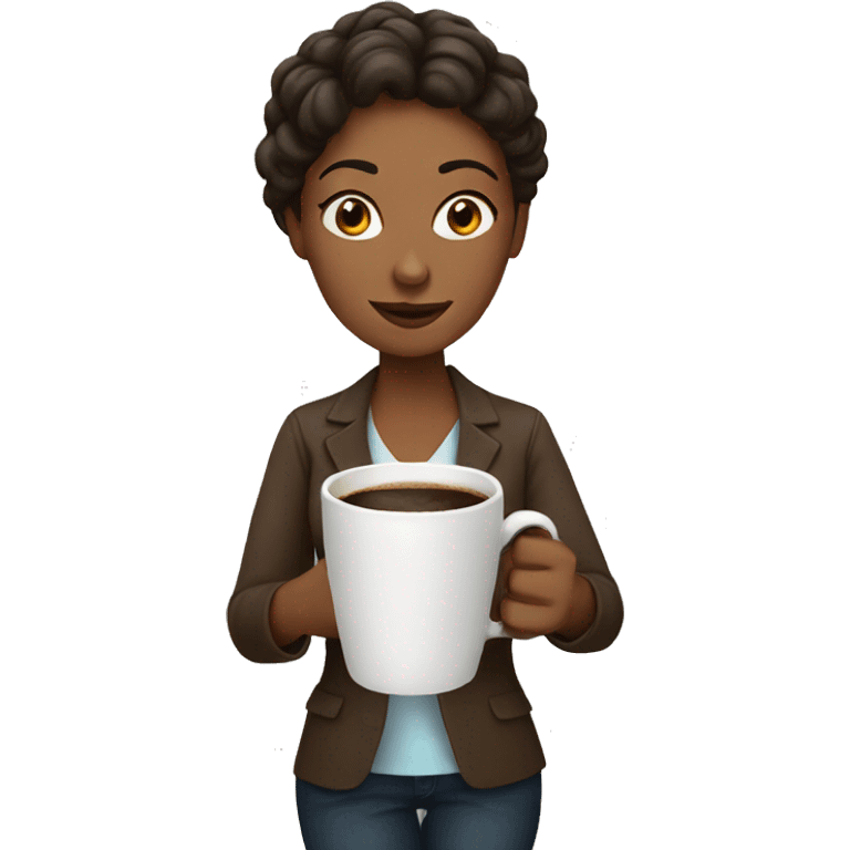 Woman with hot coffee  emoji