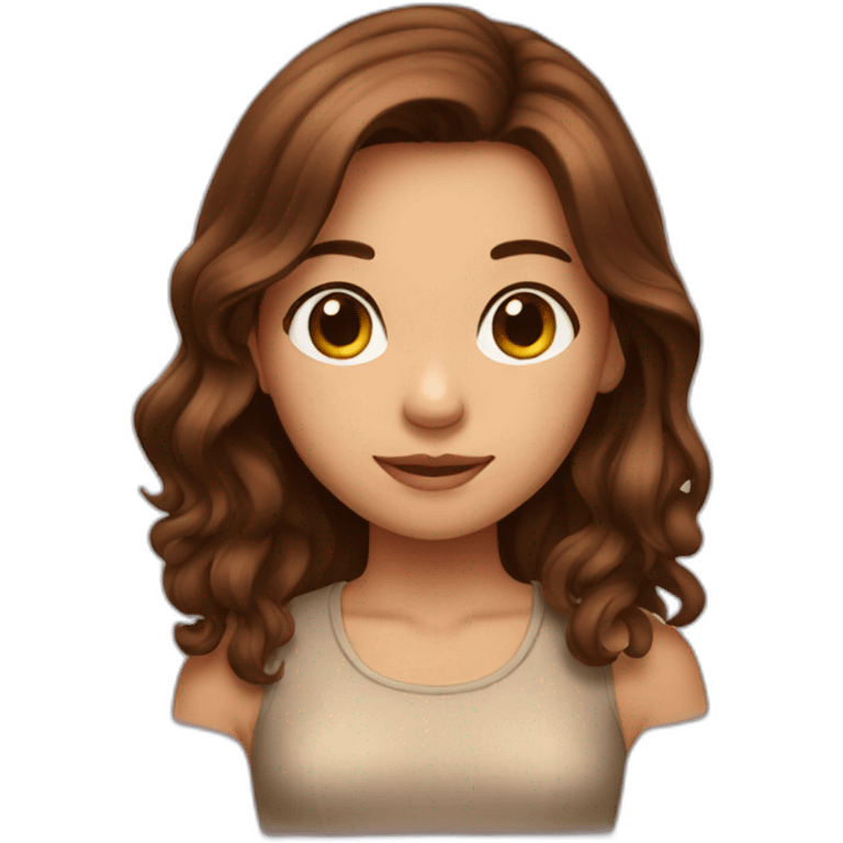 brown hair girl in love emoji