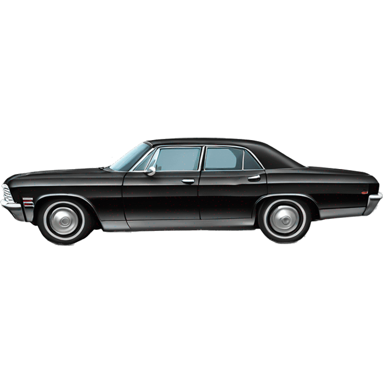 Black four door Chevrolet impala 1967 emoji