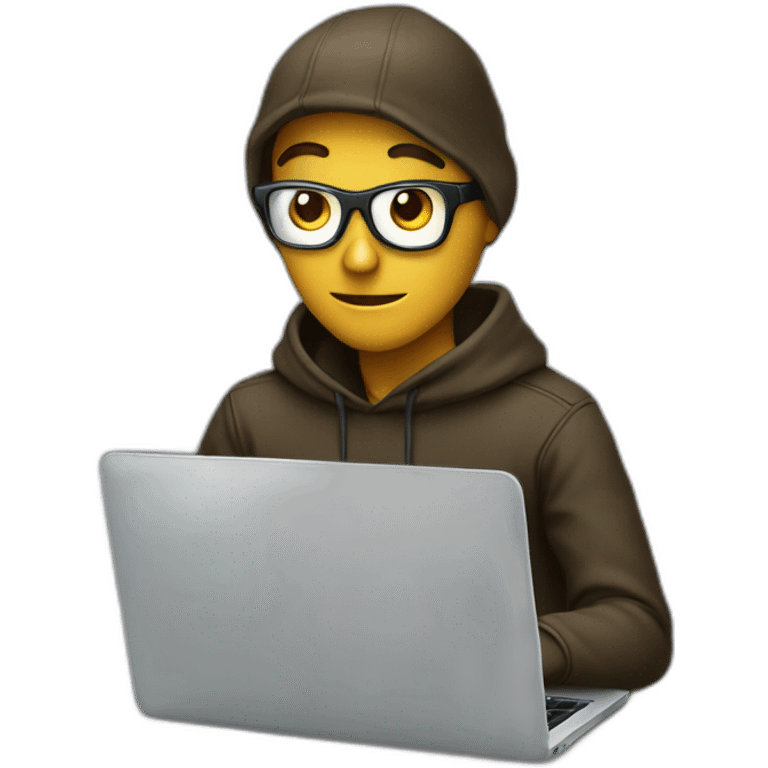 hacker sitting at laptop emoji