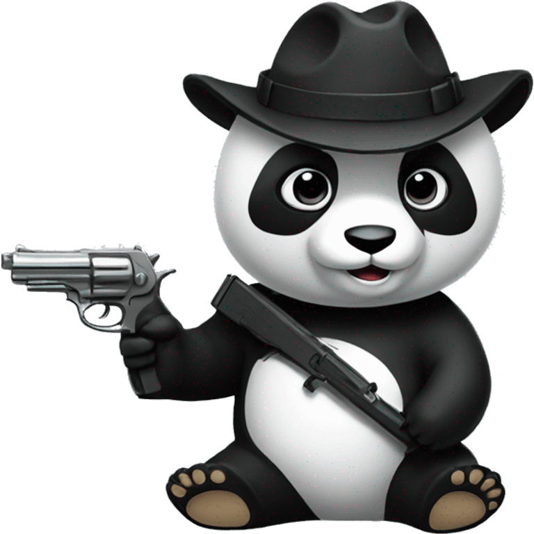 Un panda avec un revolver  emoji