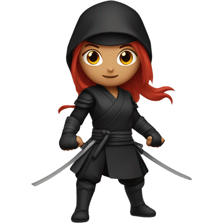 Girl ninja with long red hair emoji