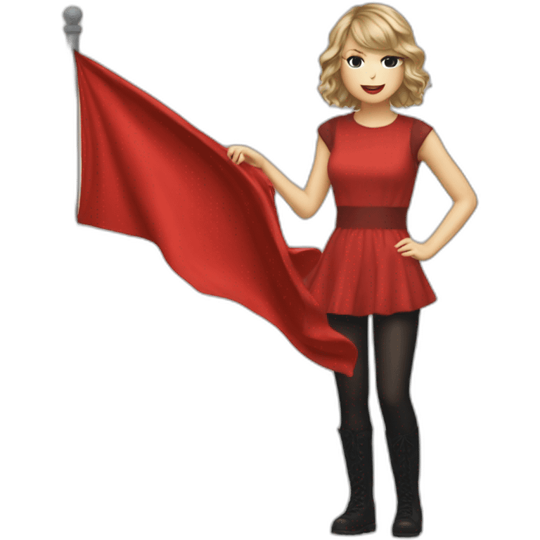 Taylor swift with red flag emoji