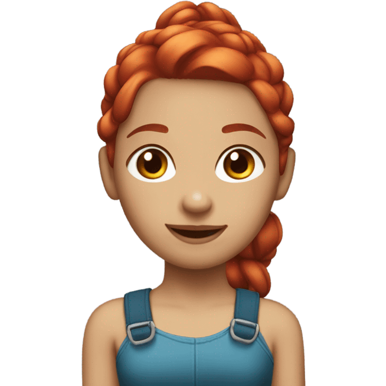 A light skin girl with red hair and ponytails  emoji