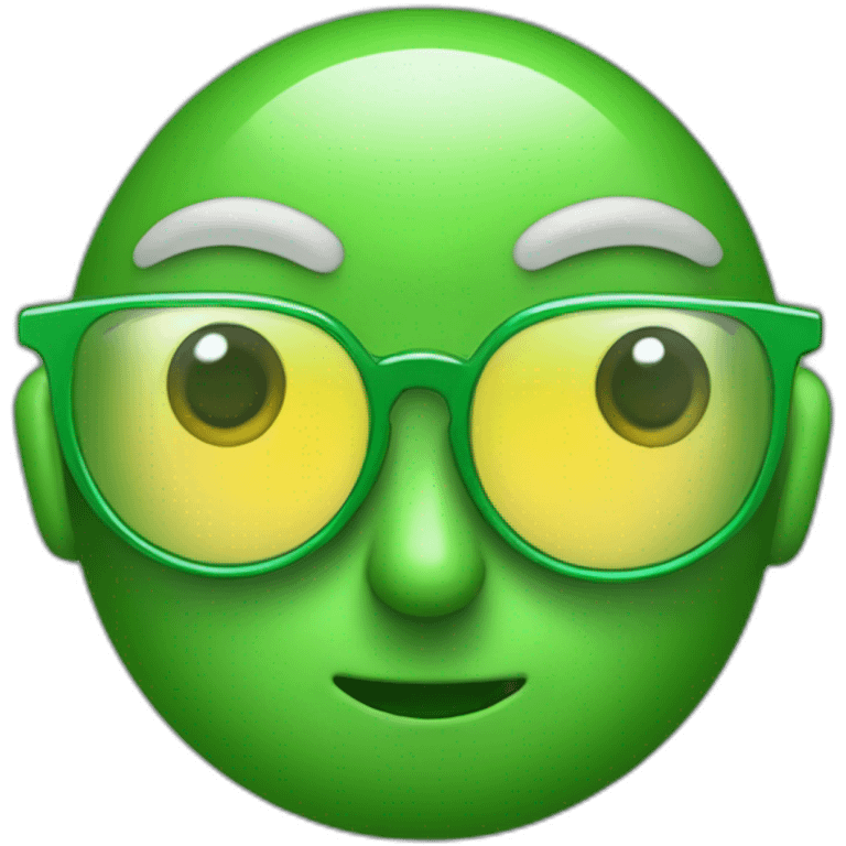 Alienígena  de pele verde usando um óculos de sol com lentes escuras  emoji