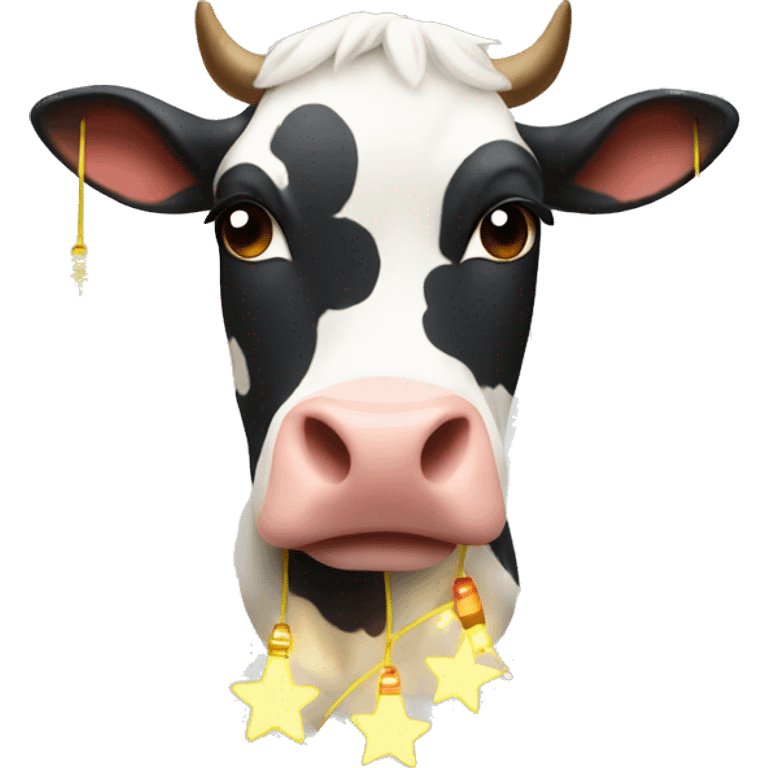 Cow with Christmas lights  emoji