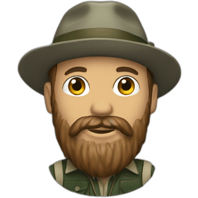 Flyfishing man with beard emoji