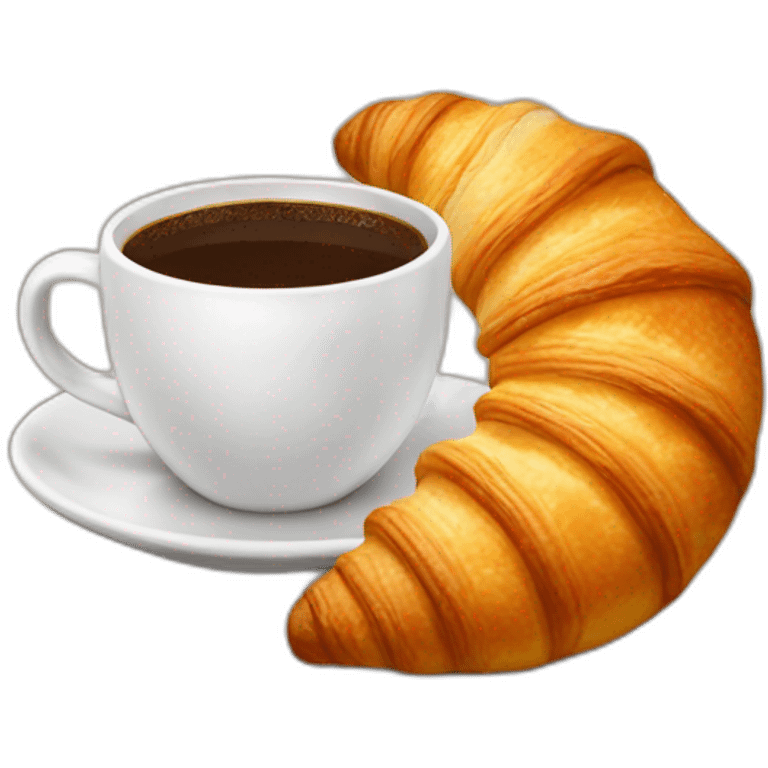 Coffee with croissant emoji