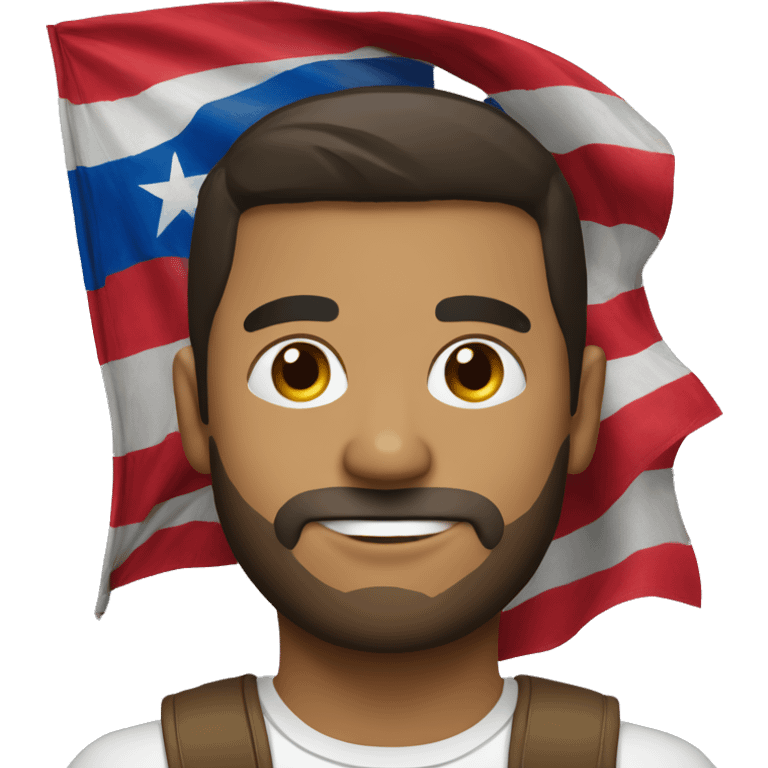 Man with Puerto Rican flag  emoji