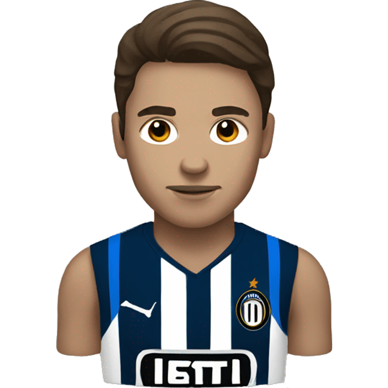 inter milan player with brown hair and white skin emoji