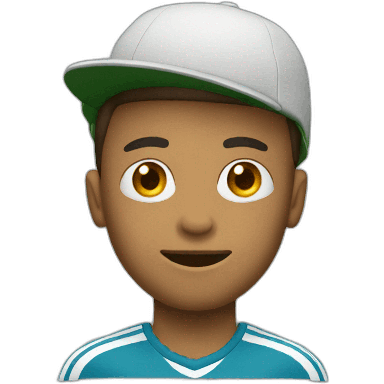 Footballer playing football with a hat emoji