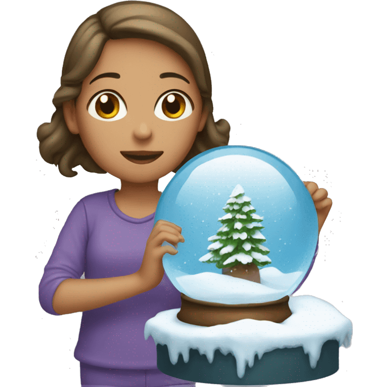 A girl with a snow globe emoji