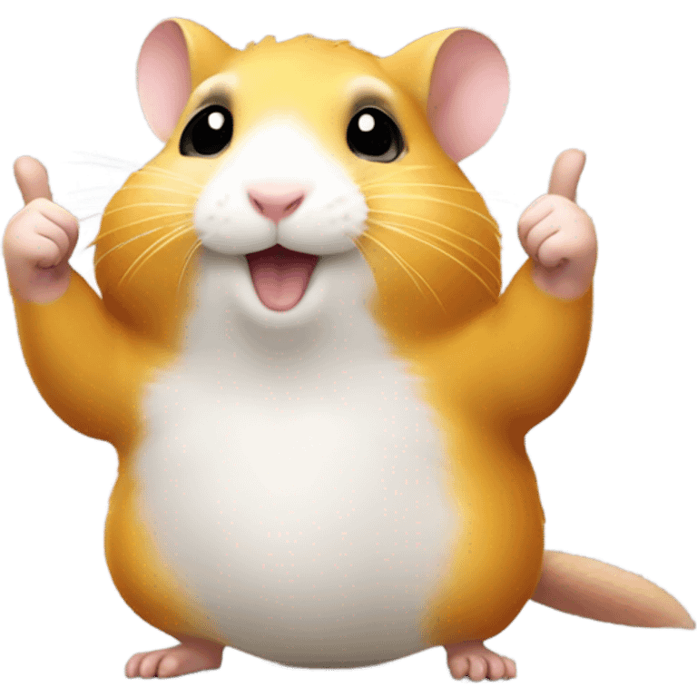 hamster in a flash costume shows thumbs up emoji