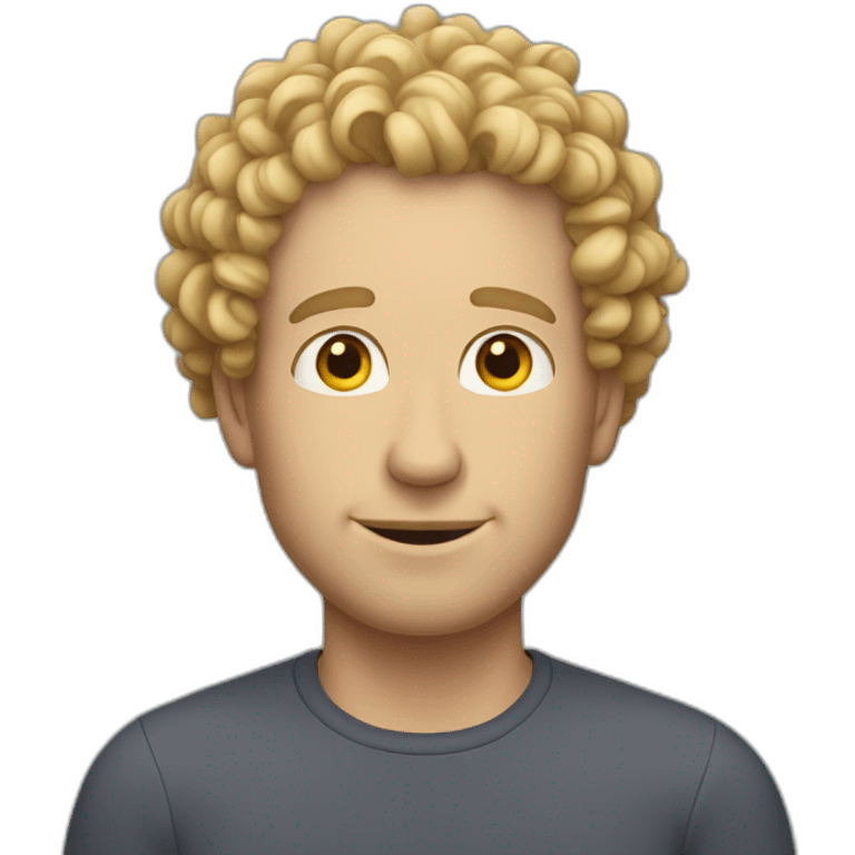 Curly White man emoji