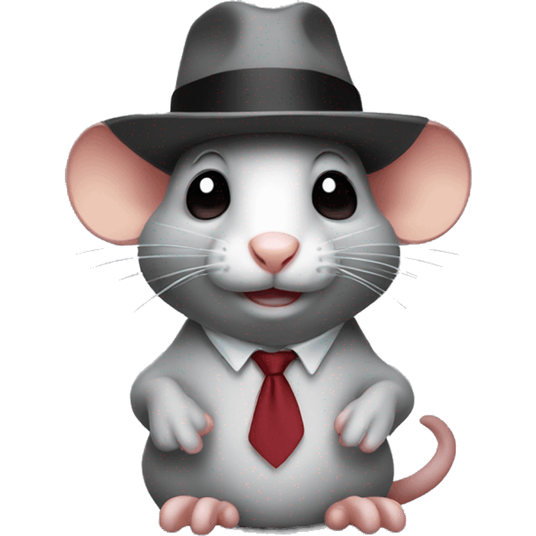 Rat wearing fedora emoji