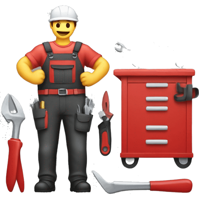 admin red color with mechanic tools emoji