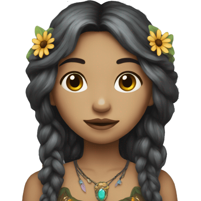 Dark Bohemian hippie fairy emoji