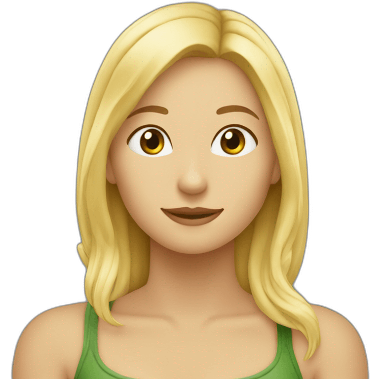 Fille blonde qui nage sur une tortue emoji