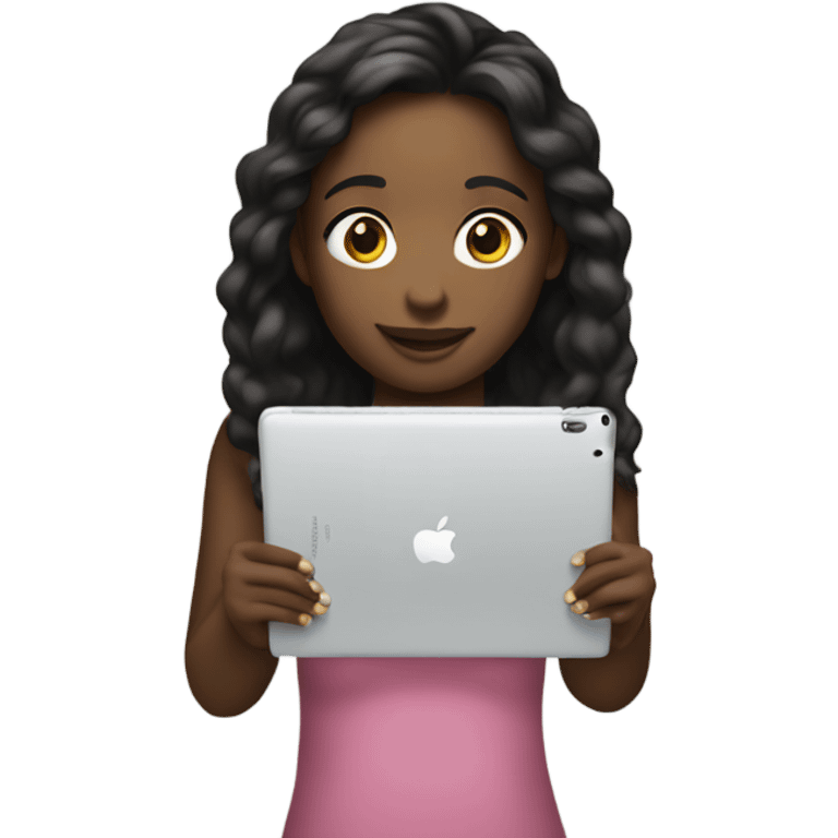 Apple ipad in girls hands  emoji