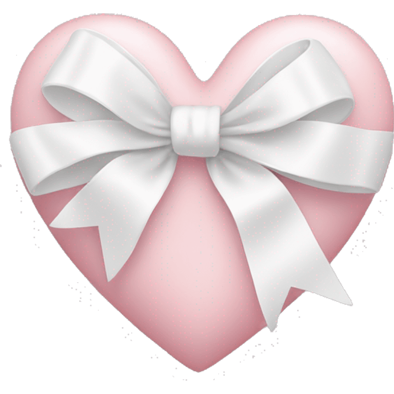 Pastel pink heart with white bow emoji