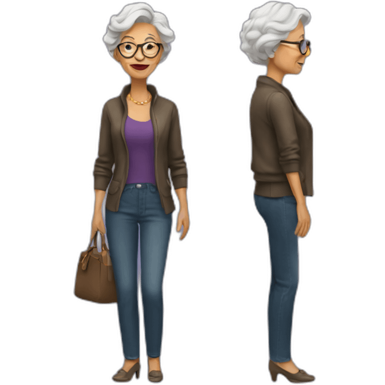 Hip and stylish older woman emoji