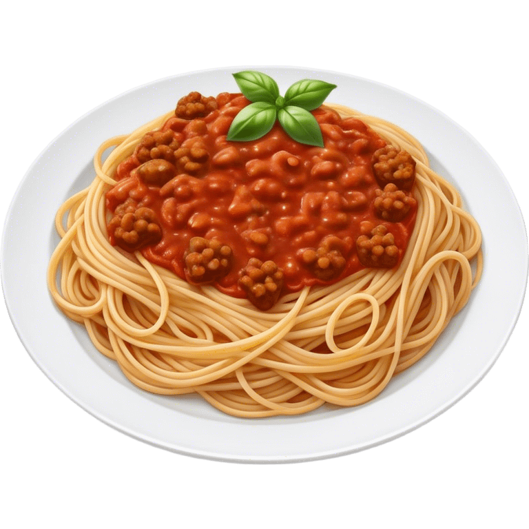 Spaghetti Bolognese on a plate,fine pieces  emoji