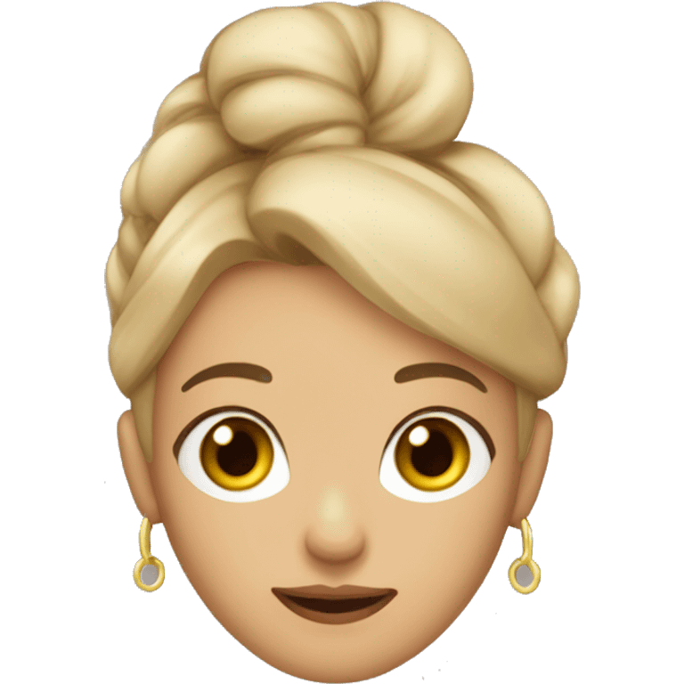 Mulher loira cabelos compridos olhos castanhos claro com sacolas em maos emoji