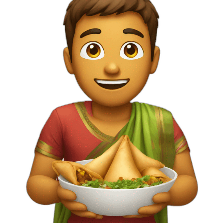 indian eating samosa emoji