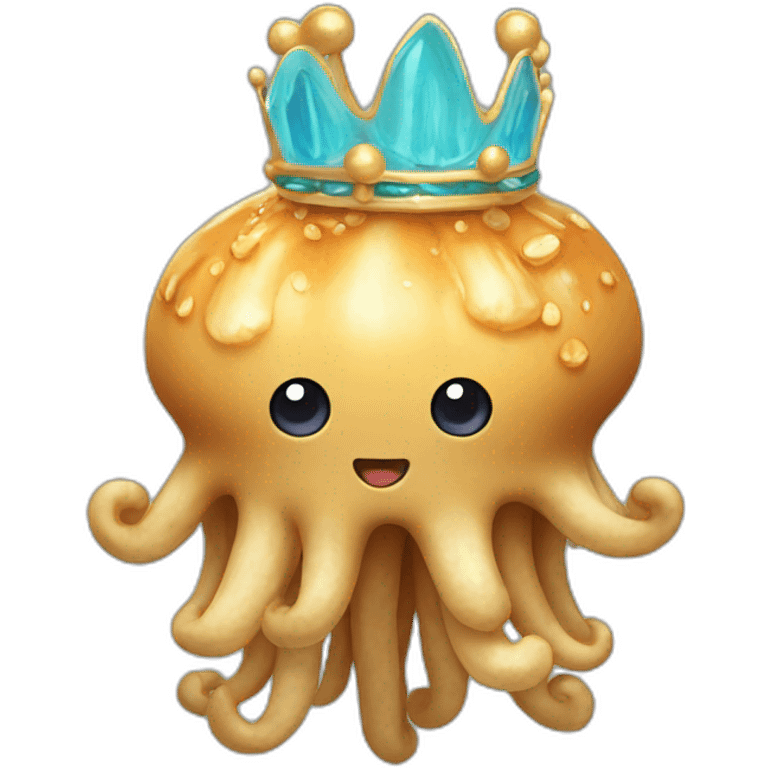 Peanut butter jellyfish cute wearing a crown emoji