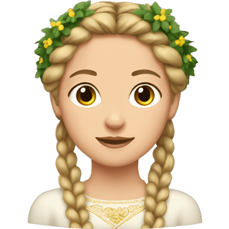 ukrainian woman with braid wreath emoji