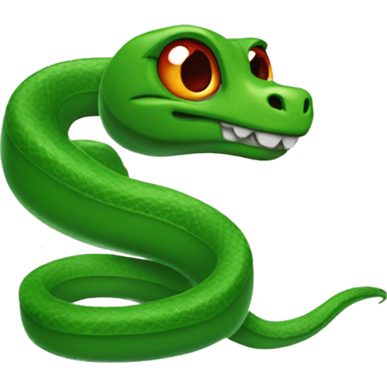 red snake with green eyes emoji