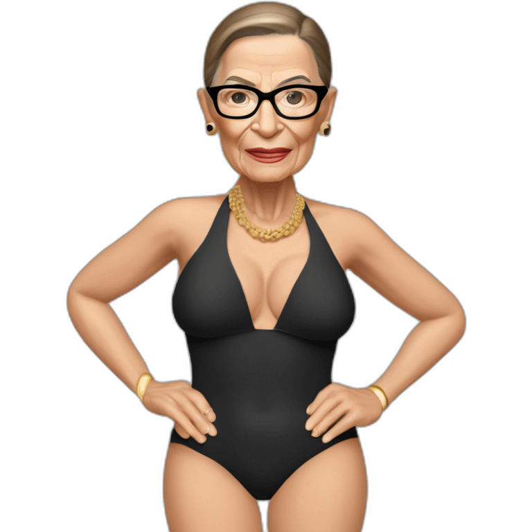 sexy ruth bader ginsburg wearing only a bikini bottoms (full body, ios17) emoji