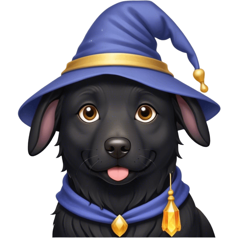 black dog Wizard emoji