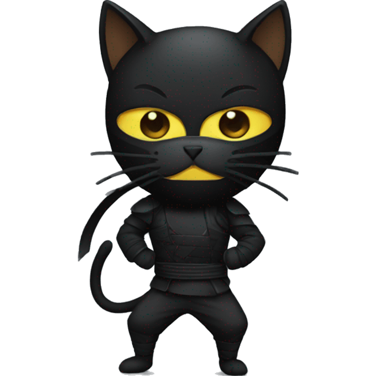 black ninja cat with mask emoji