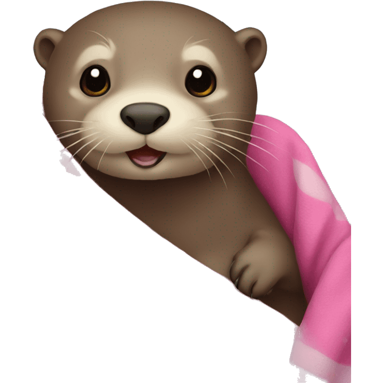 Otter with a pink blanket  emoji