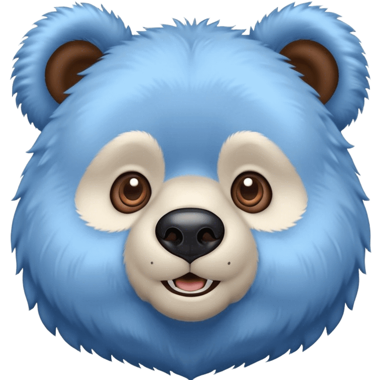 Blue fuzzy bear waving hello emoji