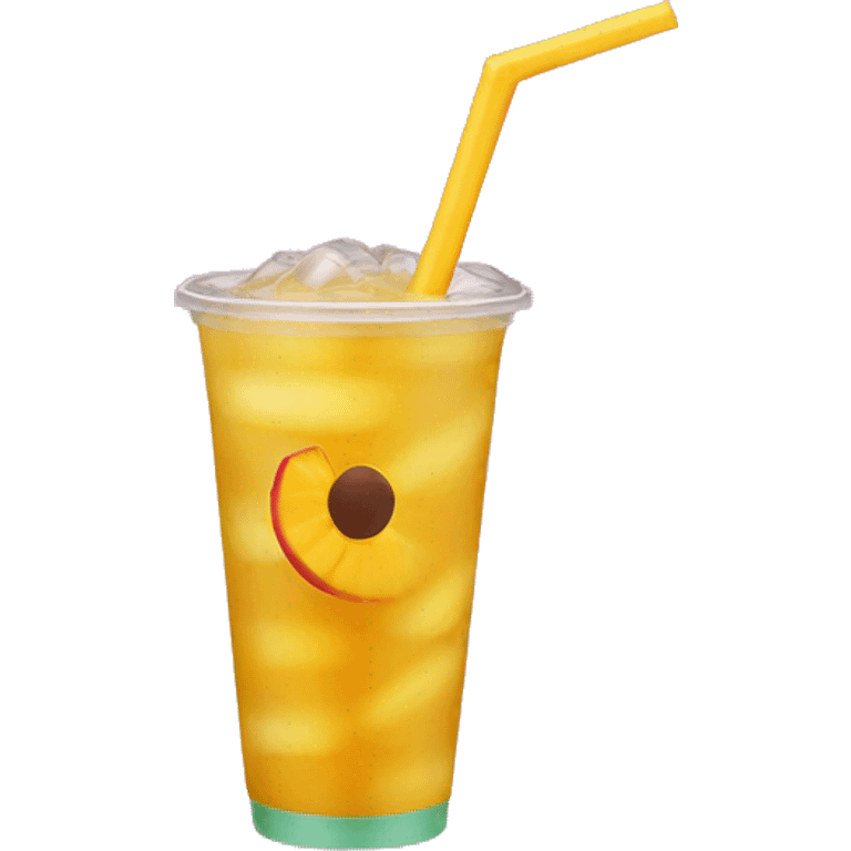 Dunkin donuts mango pineapple drink refresher with straw emoji