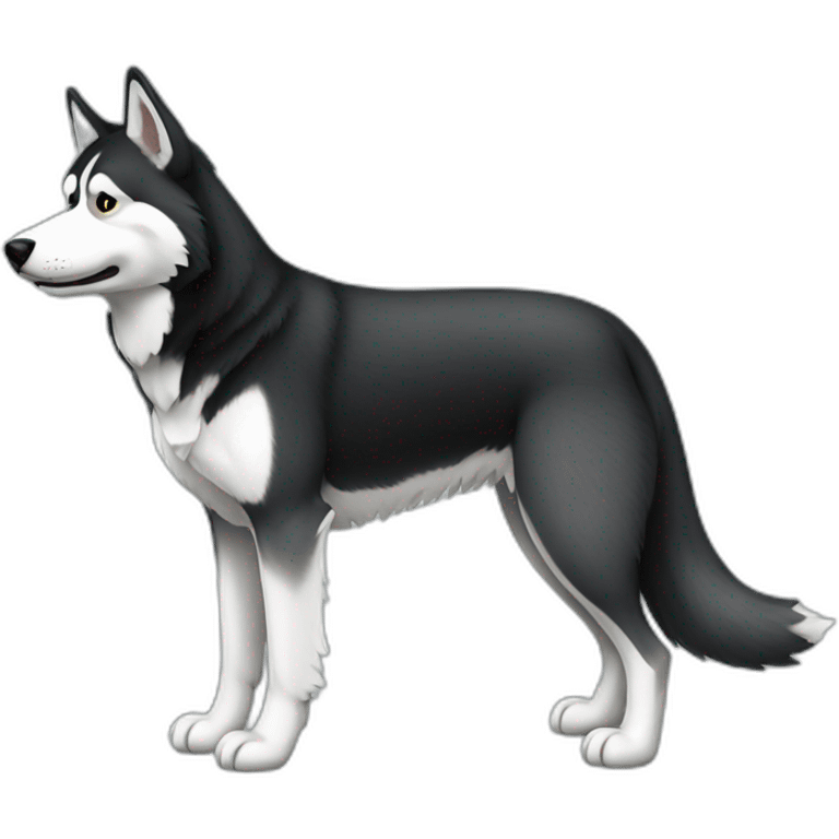 huskie sit full body emoji