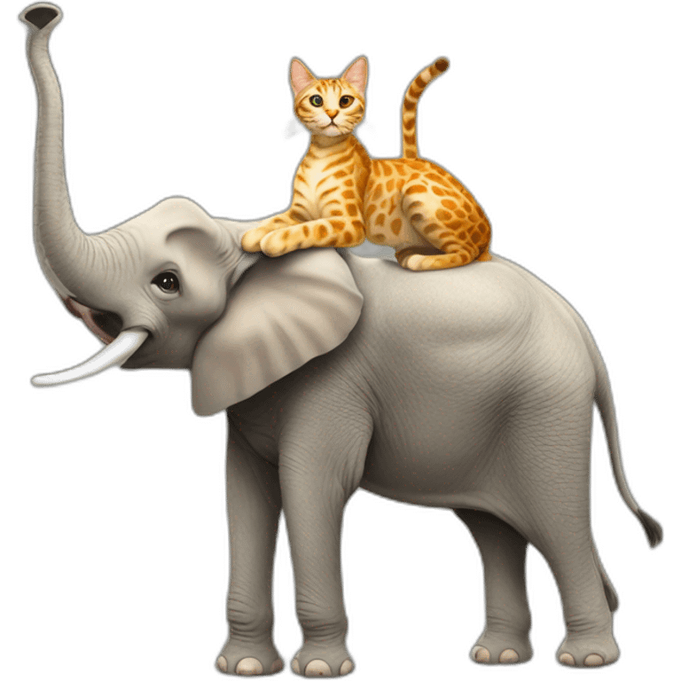 Cat sur un chien sur un elephant sur une girafe emoji