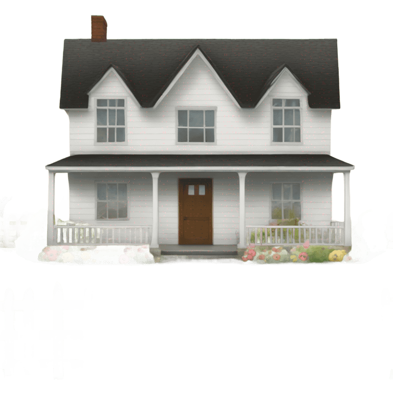 Farmhouse with a white picket fence emoji