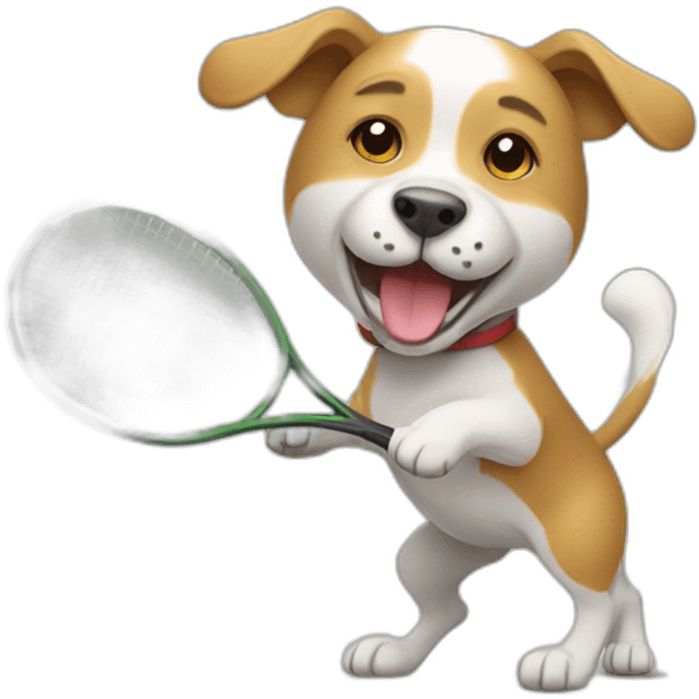 Dog playing badminton emoji