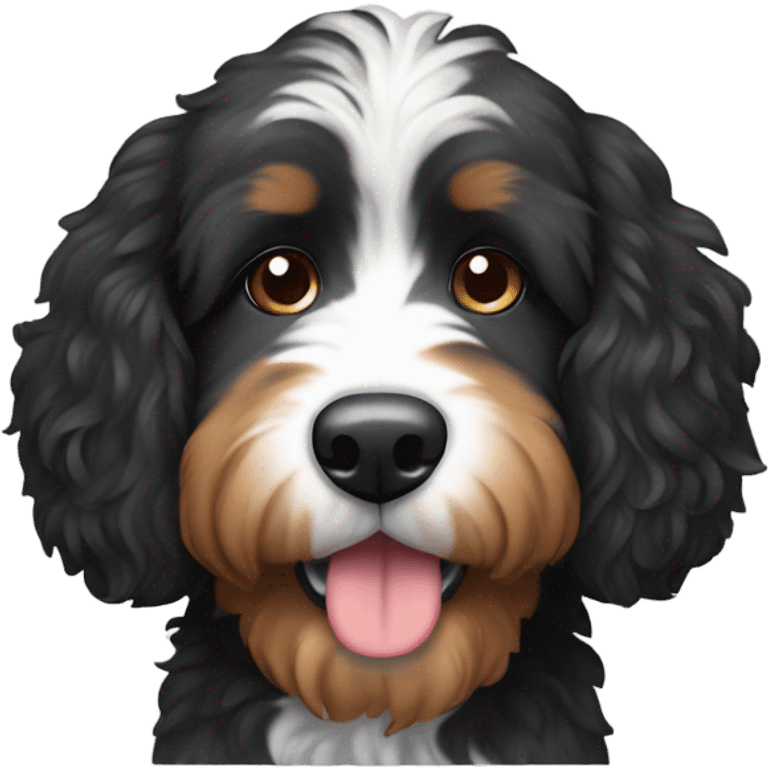 bernedoodle with computer emoji