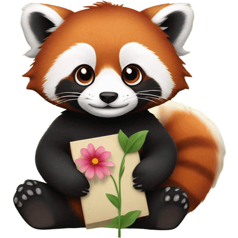 red panda with a heath in the hands emoji