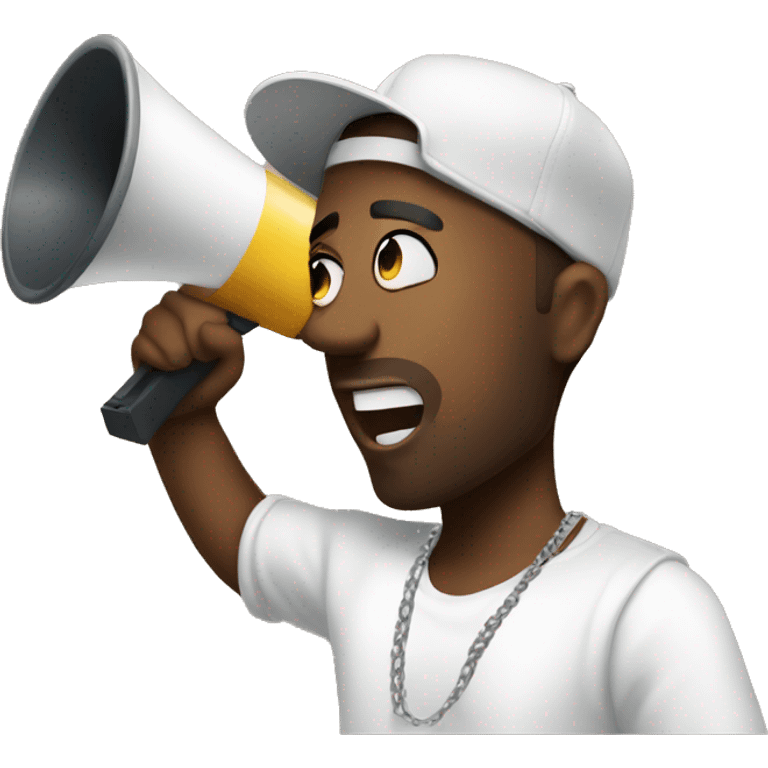 rapper with a megaphone emoji